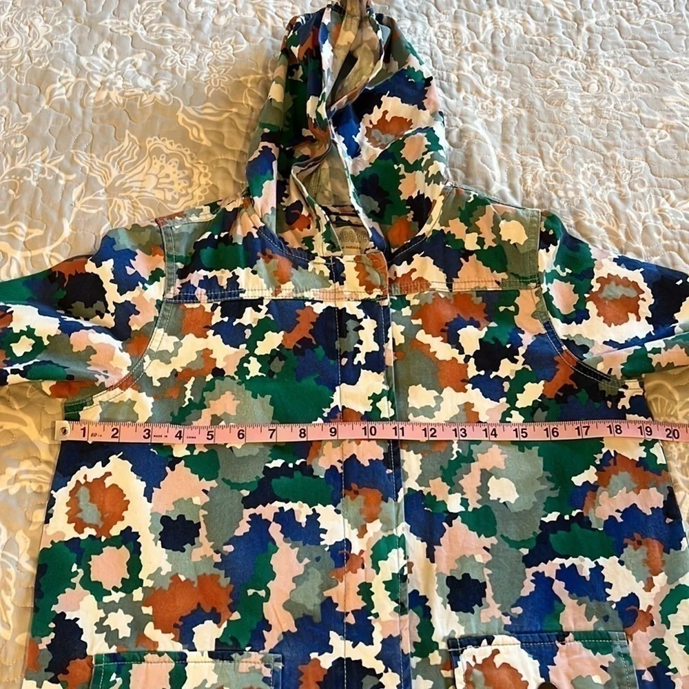 Digital Camo Print Hooded Jacket Blue, Green, Pumpkin White Girl SZ XL‌‌‌‌‌‌